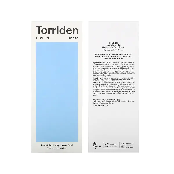 قیمت تونر آبرسان هیالورونیک اسید توریدن مدل Dive-In حجم 300ml