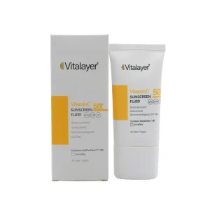 فلوئید ضد آفتاب ویتامین C ویتالیر مدل Light Beige SPF50