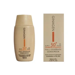 کرم ضد آفتاب SPF 50 ژیناژن مخصوص پوست چرب و مختلط رنگی 01